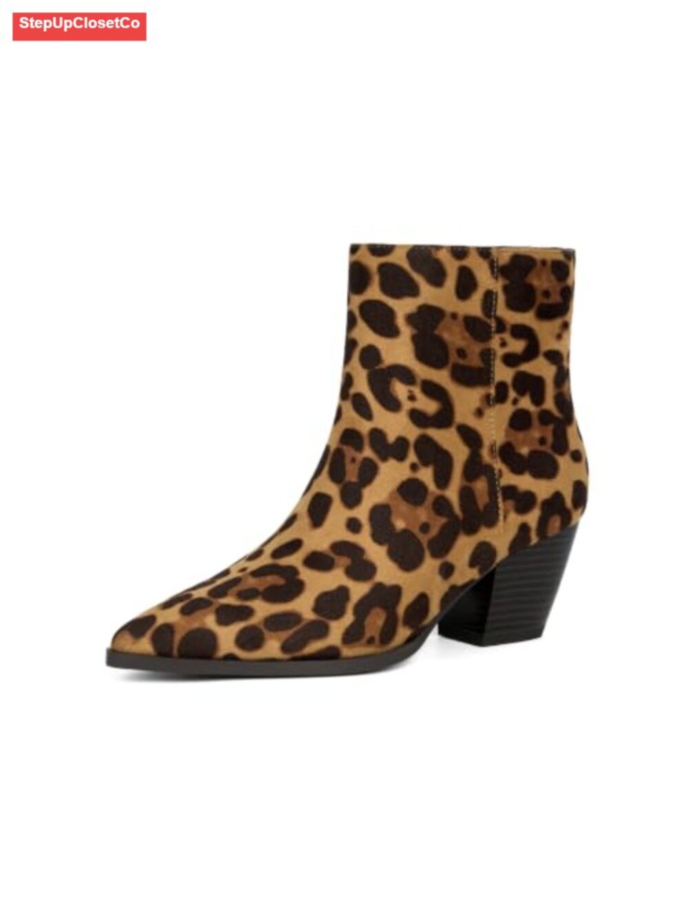 Women's Pointed Toe Chunky Heel Ankle Boots Western Booties